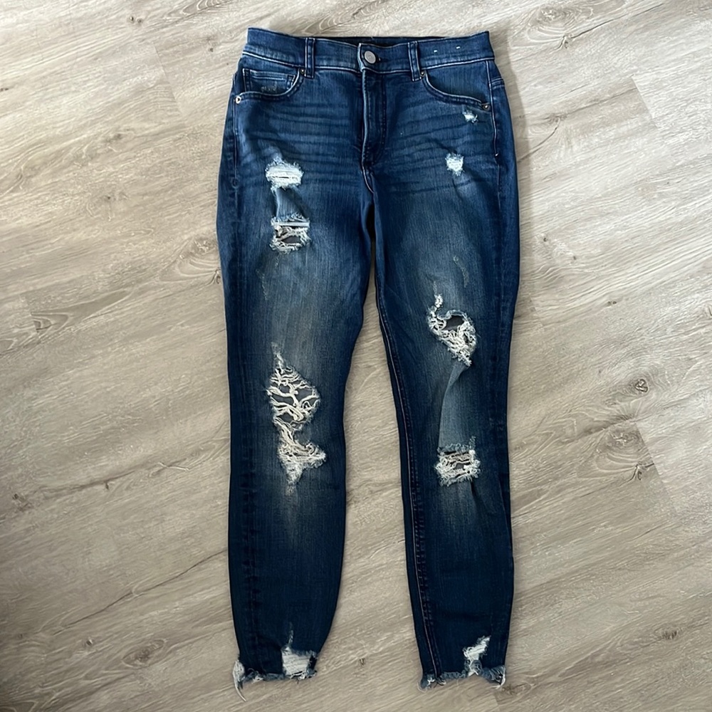 Ripped Skinny Ankle Jeans